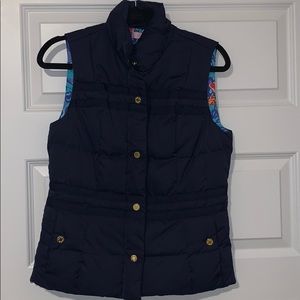 Lily Pulitzer navy reversible vest